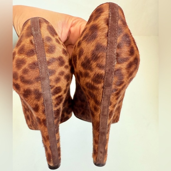 Christian Louboutin Morphing 100 Brown Leopard Calfskin Demi Wedge Heel EU 39.5 - Picture 8 of 11